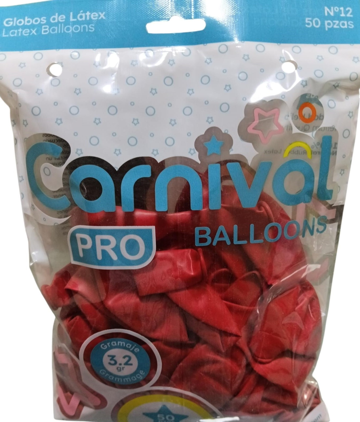 CARNIVAL GLOBOS 12P 50U ROJO
