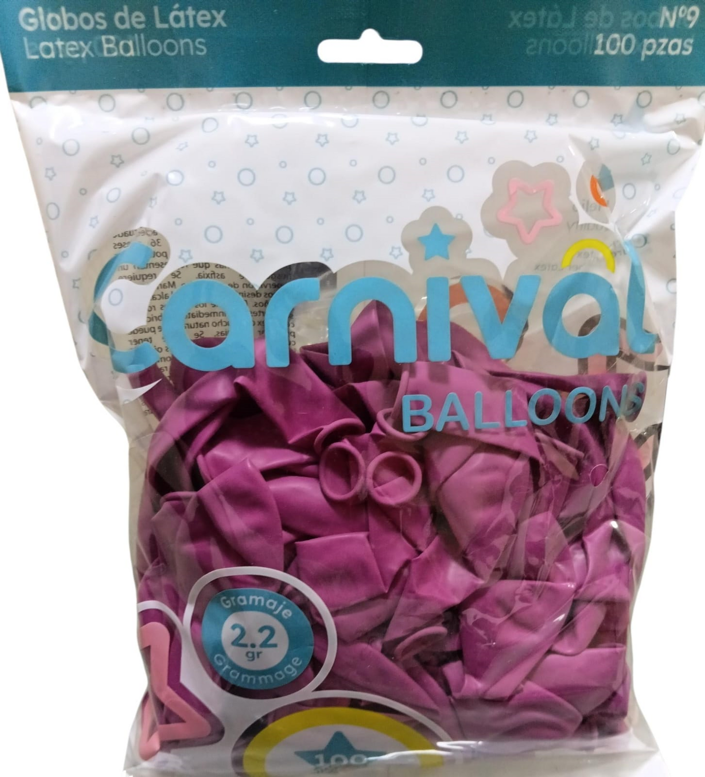 CARNIVAL GLOBO 9PG 100U MAGENT