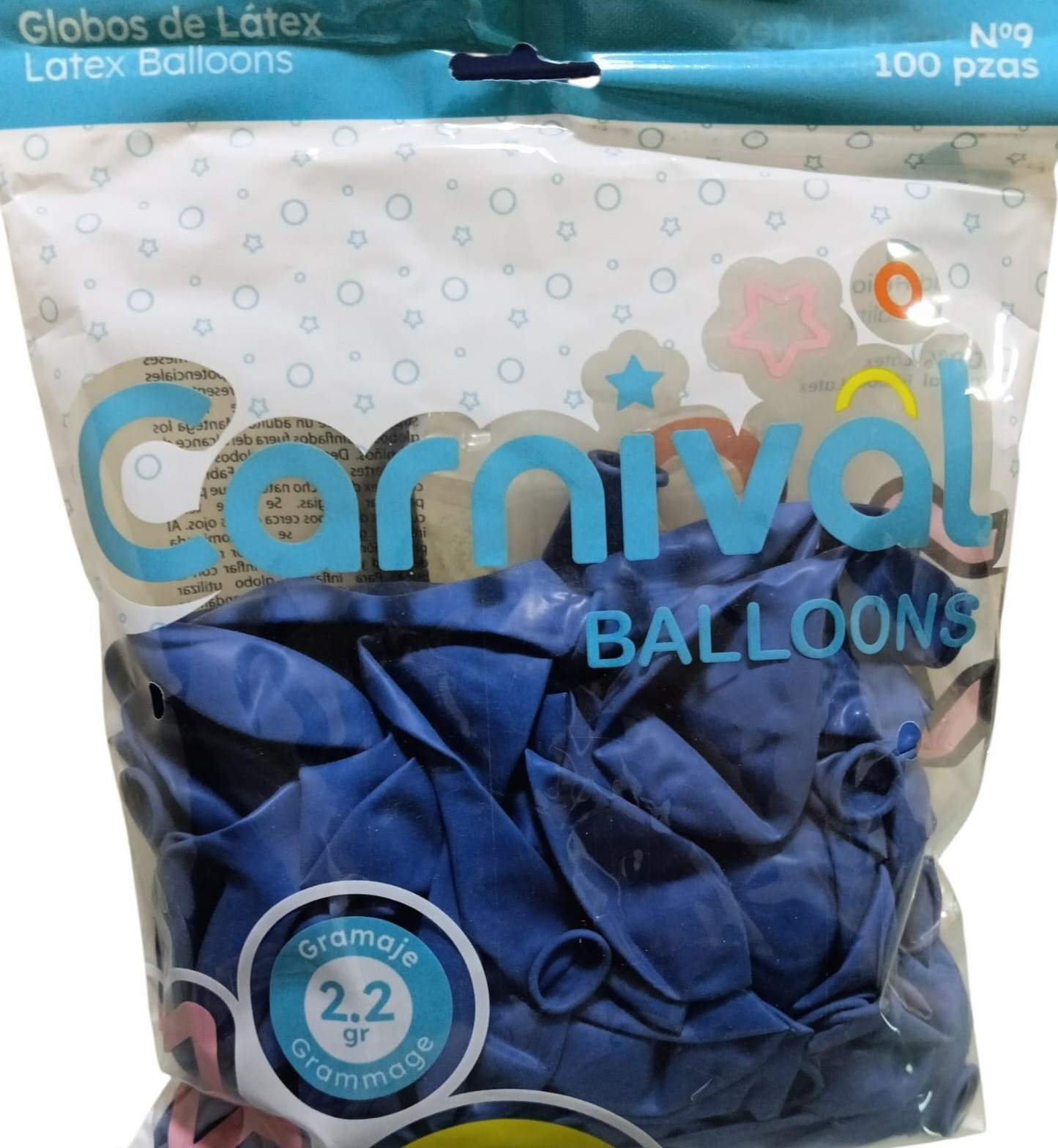 CARNIVAL GLOBO 9PG 100U AZUL R