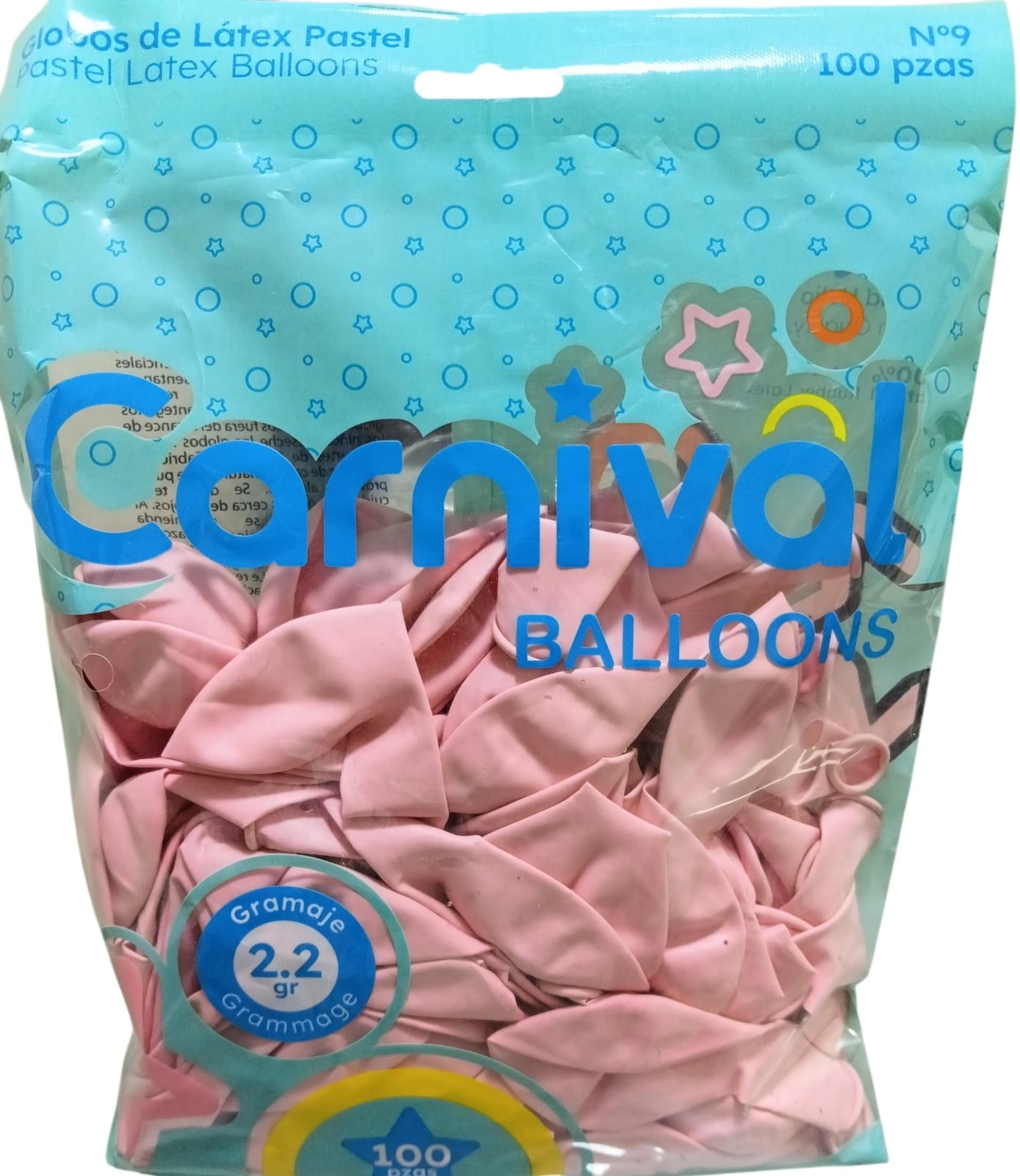 CARNIVAL GLOBO 9PG 100U ROSA S