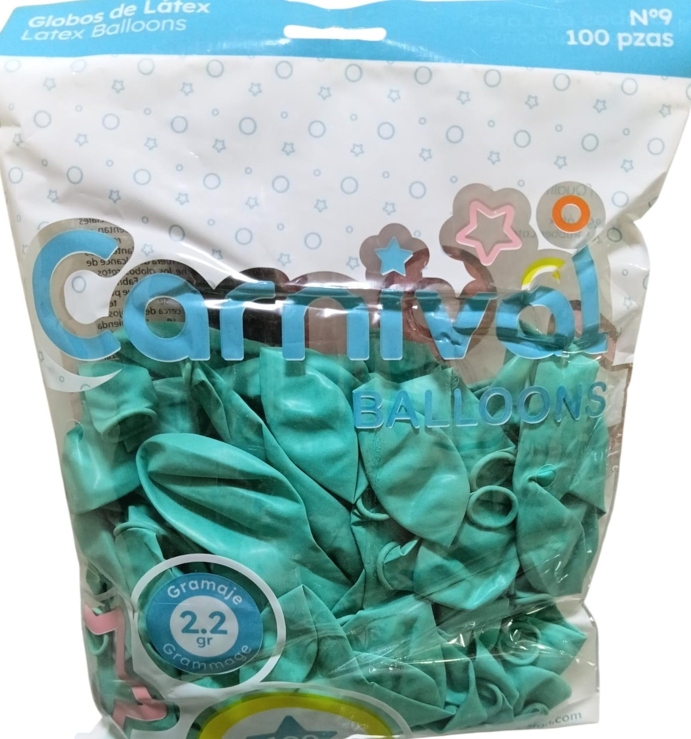 CARNIVAL GLOBO 9PG 100U TURQUE