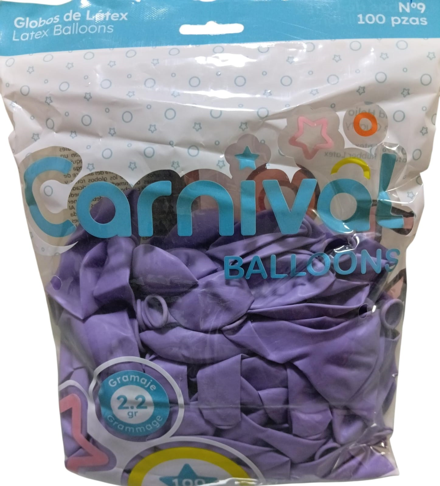 CARNIVAL GLOBO 9PG 100U LILA