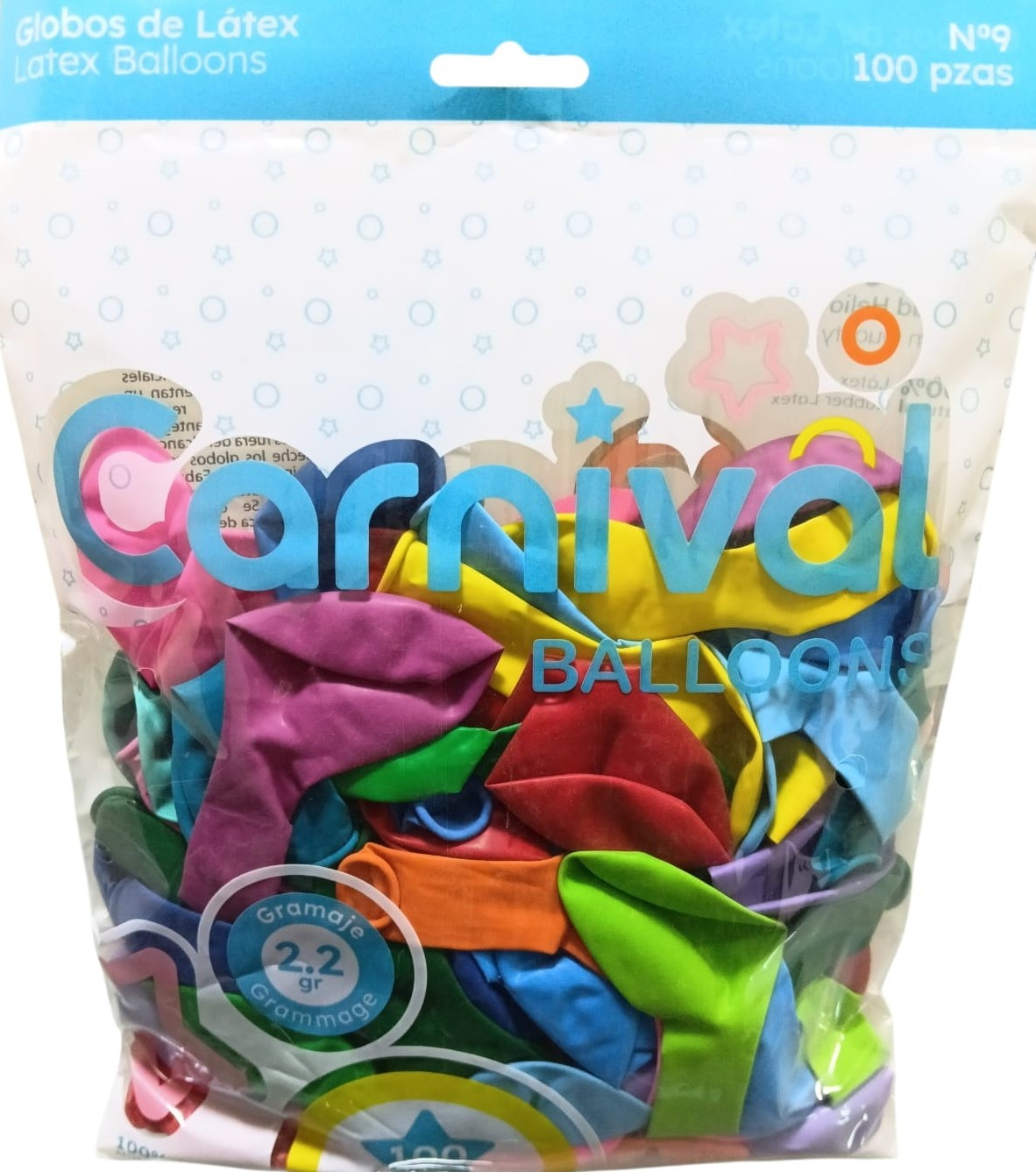 CARNIVAL GLOBO 9PG 100U SURTID