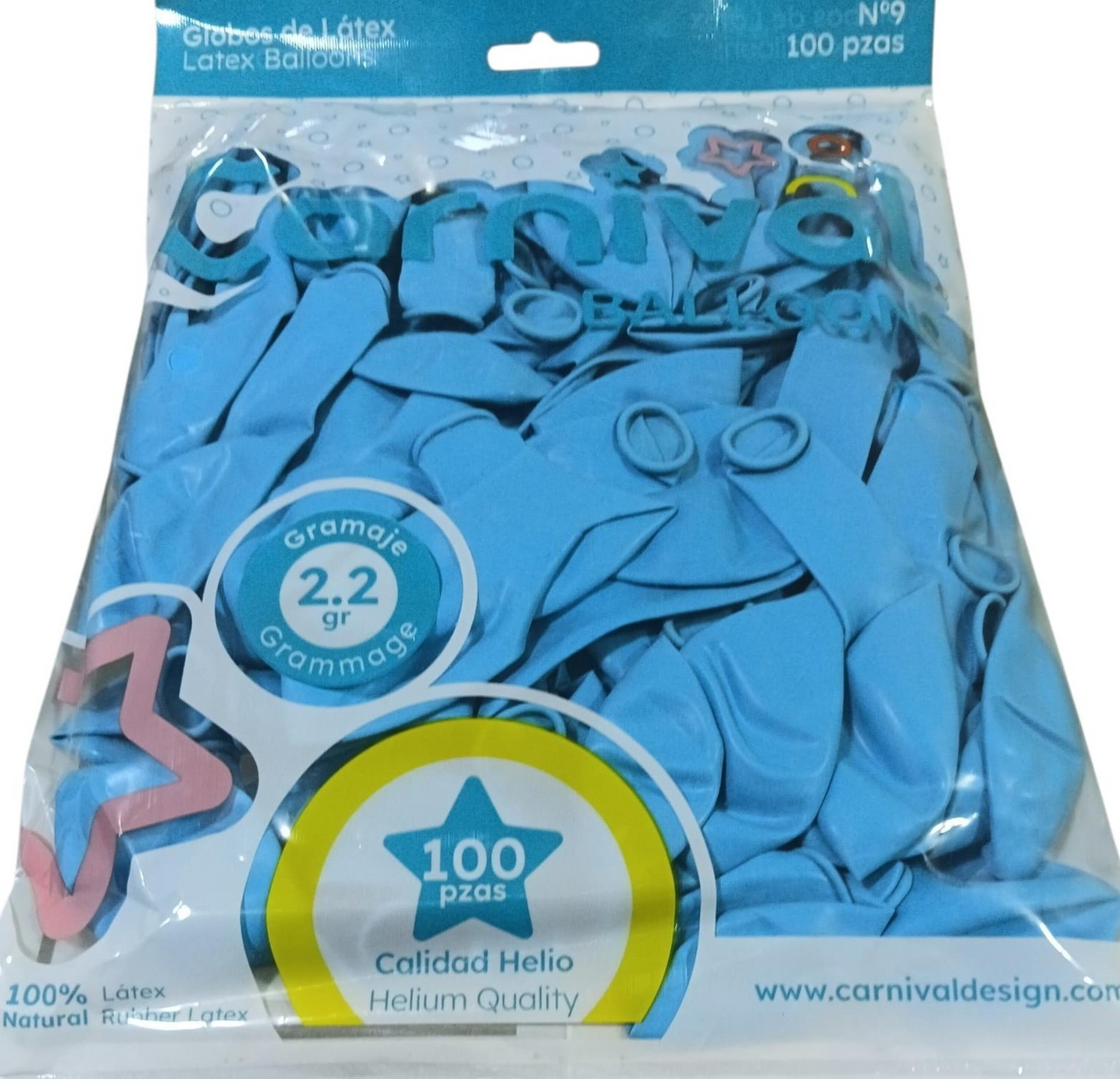 CARNIVAL GLOBO 9PG 100U AZUL C