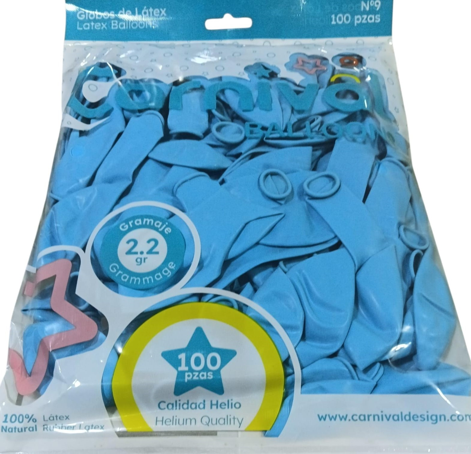 CARNIVAL GLOBO 9PG 100U AZUL C