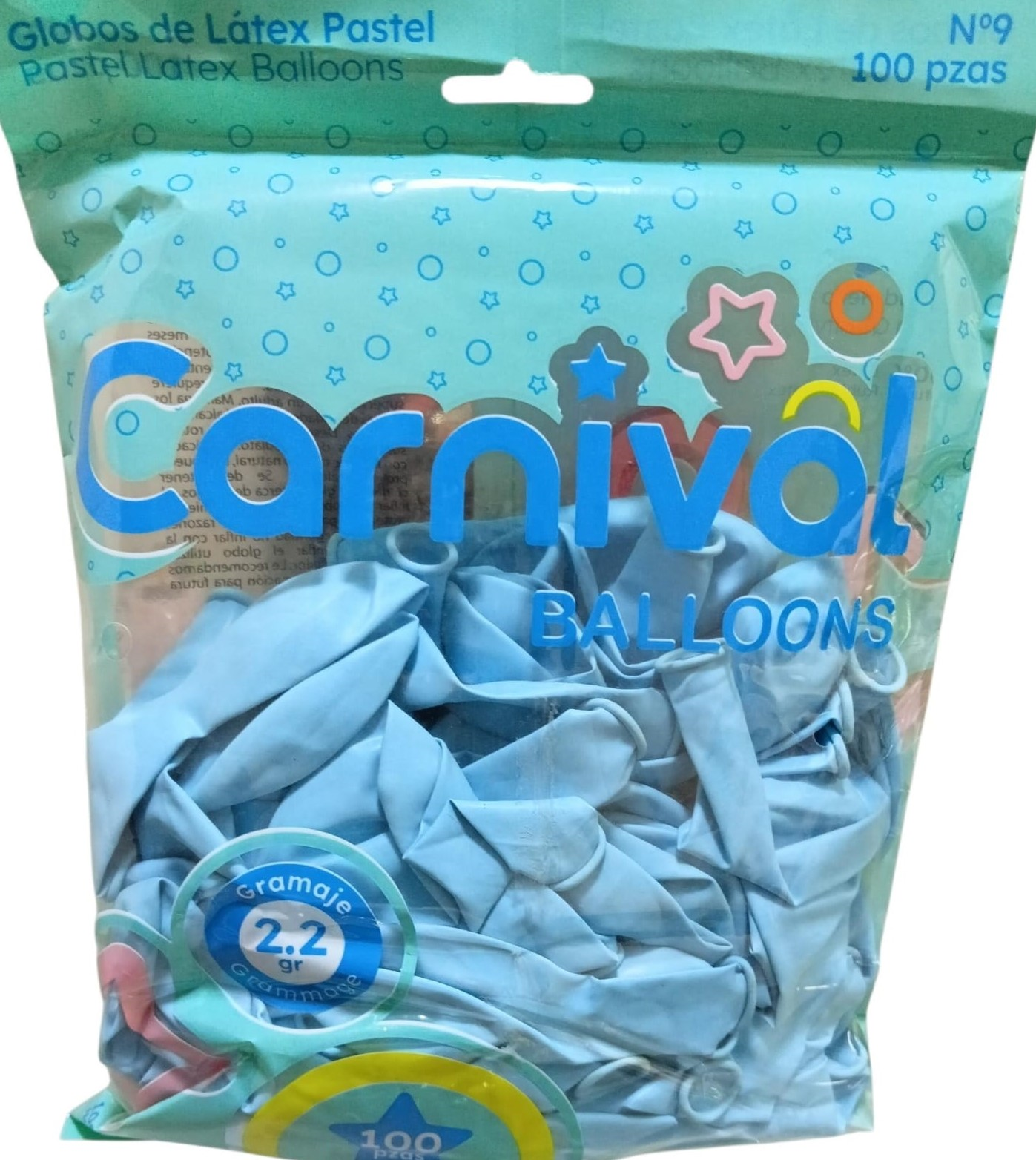 CARNIVAL GLOBO 9PG 100U AZUL S