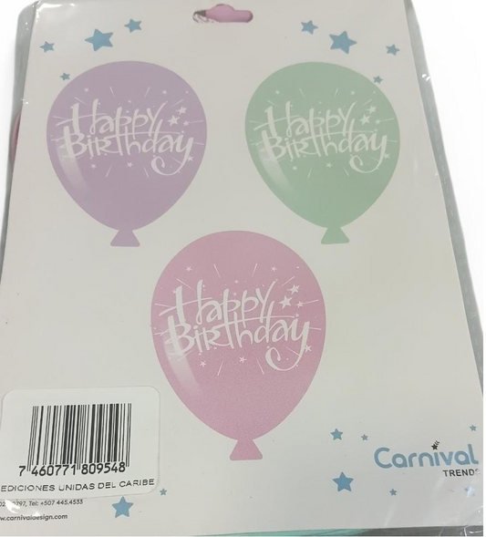 GLOBOS LATEX HBDAY 12UD S MVR