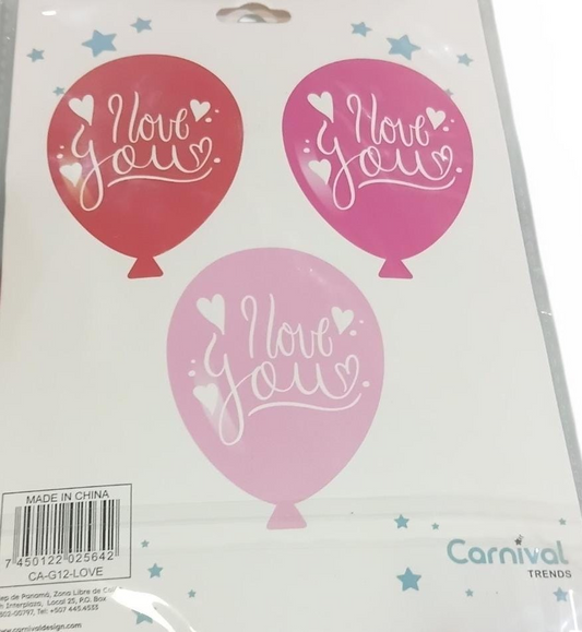 GLOBOS LATEX I LOVE YOU 12UDS