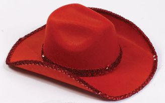 SOMBRERO COWBOY SEQUIN ROJO