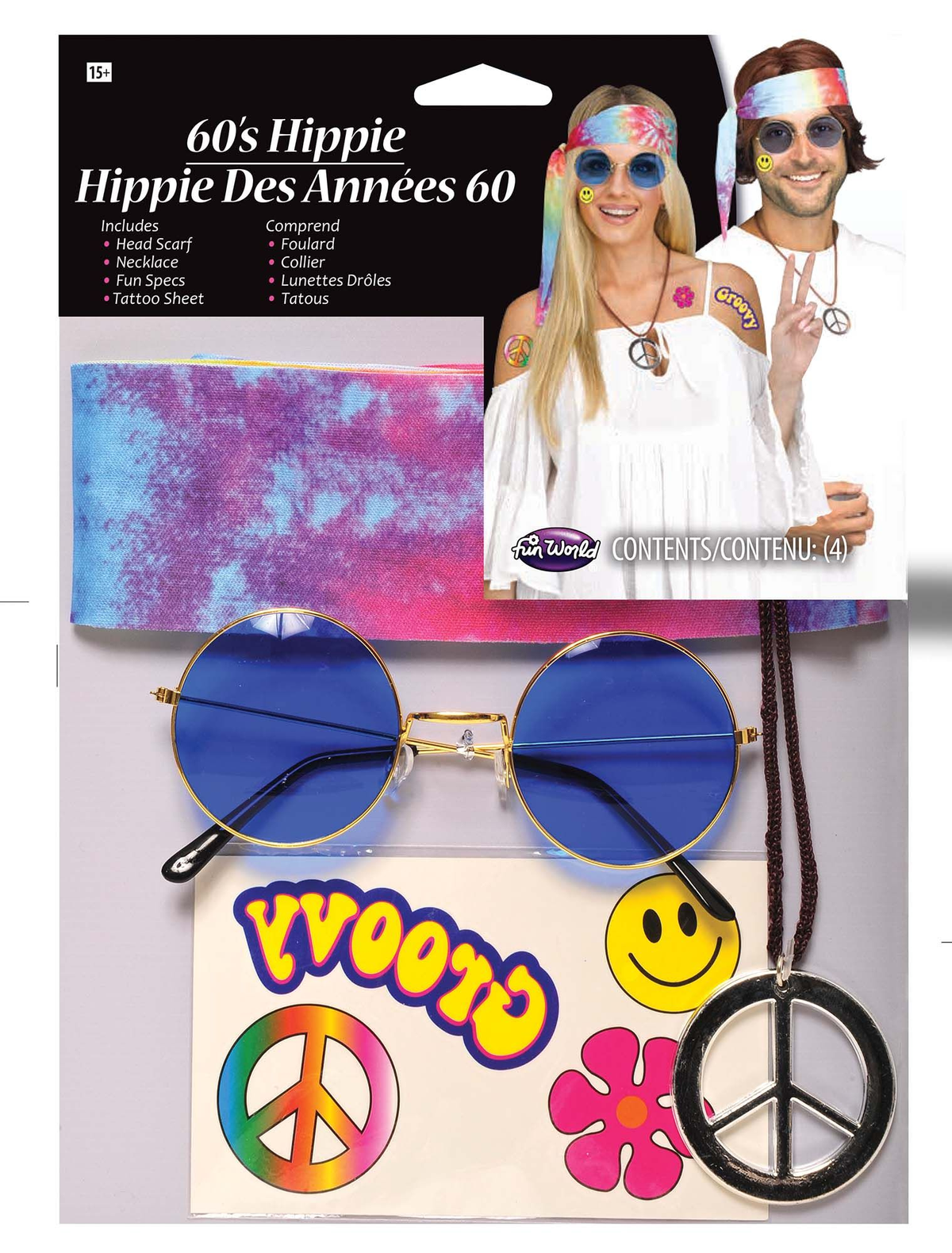 KIT DISFRAZ HIPPIE