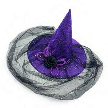 SOMBRERO BRUJA MORADO TELARANA