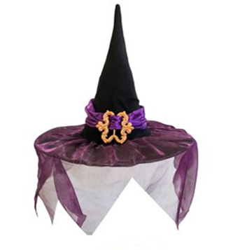 SOMBRERO BRUJA MORADO NEGRO