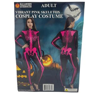 DISFRAZ ESQUELETO MUJER FUCSIA