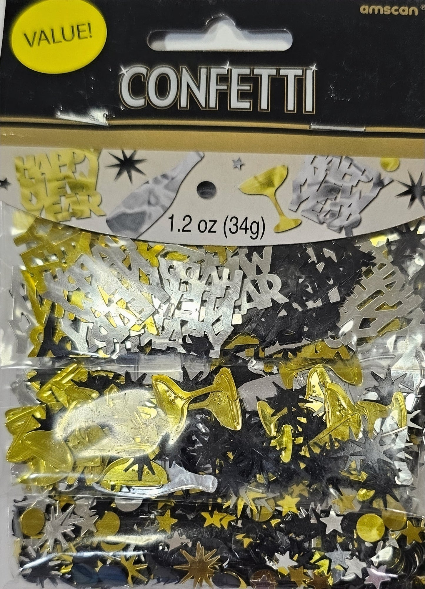 CONFETTI MET HPNY ORO/PLATA/NE