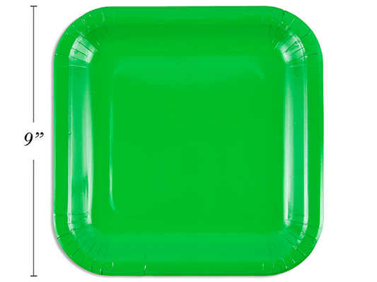PLATO CUADRADO VERDE 14UN 23CM