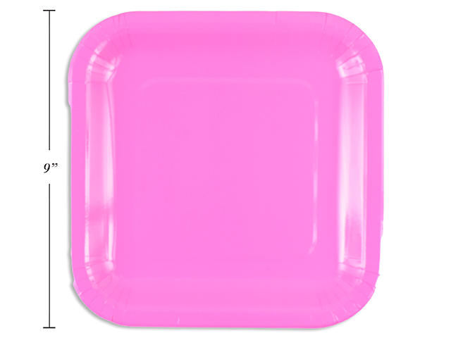 PLATO CUADRADO ROSA 14UN 23CM
