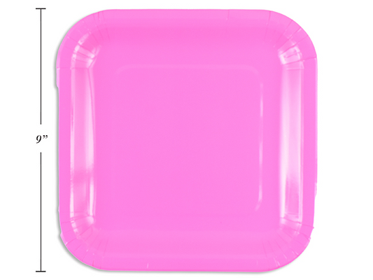 PLATO CUADRADO ROSA 14UN 23CM
