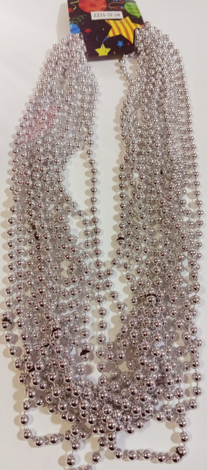 COLLAR BOLAS PLATEADAS 12UN U