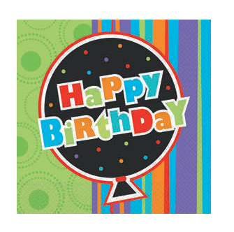SERVILLETAS 33X33CM BIRTHDAY S