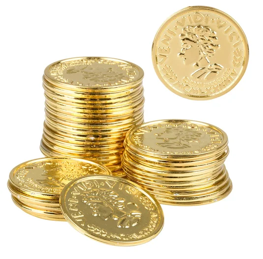MONEDAS DORADAS PLASTICAS 1.5