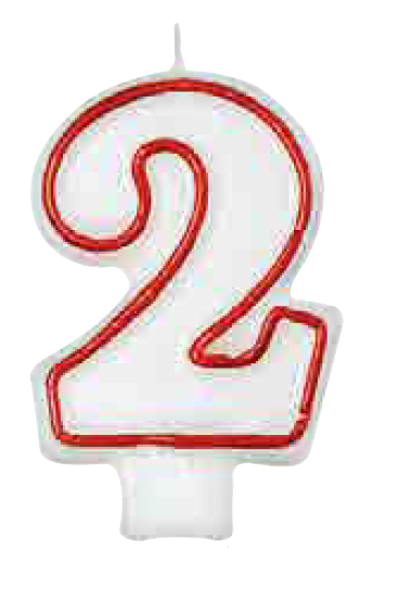 VELA ROJA/BLANCA N 2 BIRTHDAY