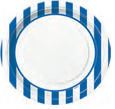PLATOS 9PG RAYAS AZUL 8UDS