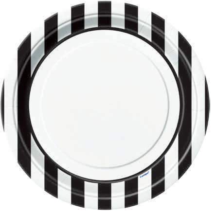 PLATOS 9PG RAYAS NEGRAS 8UDS
