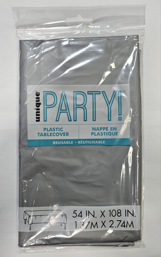 MANTEL PLASTICO GRIS PLATA