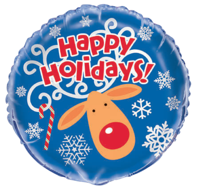 GLOBO MET 18PG HAPPY HOLIDAYS