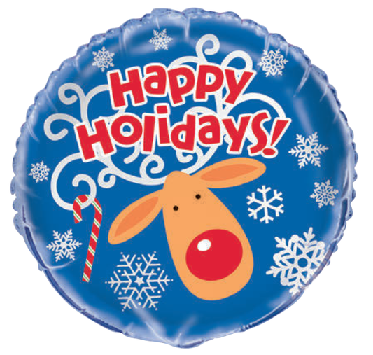 GLOBO MET 18PG HAPPY HOLIDAYS
