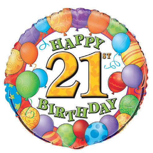 GLOBO MET 18 PG 21ST BIRTHDAY
