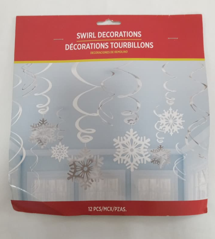 DECORACION ESPIRAL COPOS NIEVE