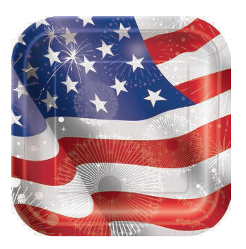 PLATO 9P USA PATRIOTIC CUADRAD