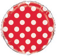 GLOBO MET 18PG PUNTOS ROJOS
