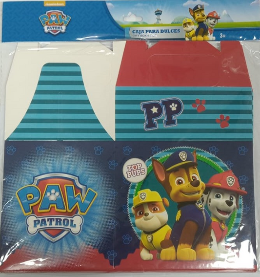 CAJAS PARA DULCE PAW PATROL 6P