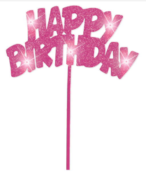 DECO BDAY PASTEL ESCARCHA ROSA