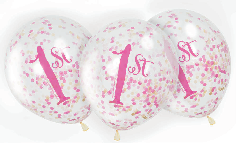 GLOBOS 1ST BDA CONFETI 6U 12PG
