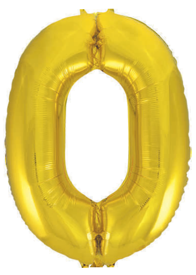 GLOBO 34PG DORADO NUMERO 0