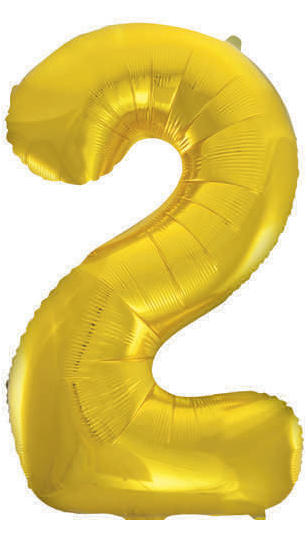 GLOBO 34PG DORADO NUMERO 2