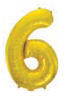 GLOBO 34PG DORADO NUMERO 6