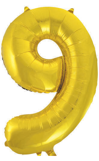 GLOBO 34PG DORADO NUMERO 9