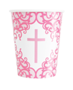 VASOS 9OZ CRUZ RELIGIOSO ROSA