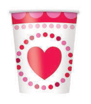 VASO CORAZON 8UDS 9 OZ