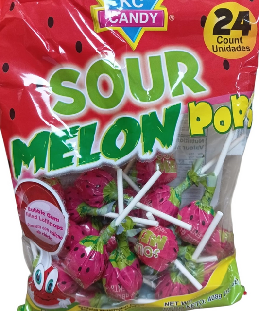 KC SOUR MELON PALETAS 24UDS