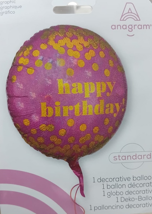 GLOBO MET.HAPPY BIRTHDAY18PULG
