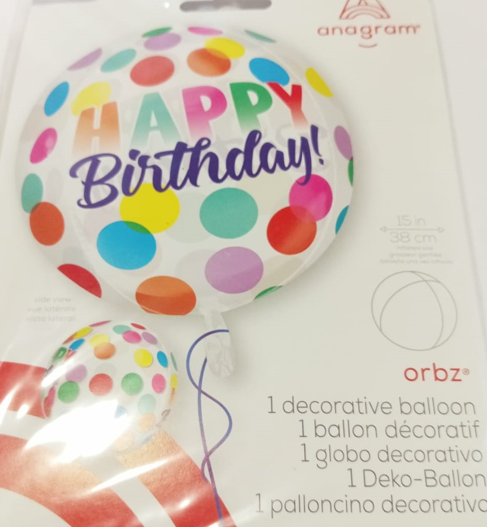 ORBZ GLOBOS HAPPY BDAY 15 PULG