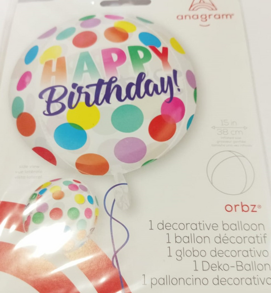 ORBZ GLOBOS HAPPY BDAY 15 PULG