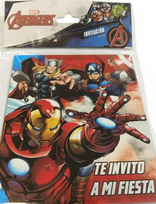 INVITACIONES AVENGERS 6/1