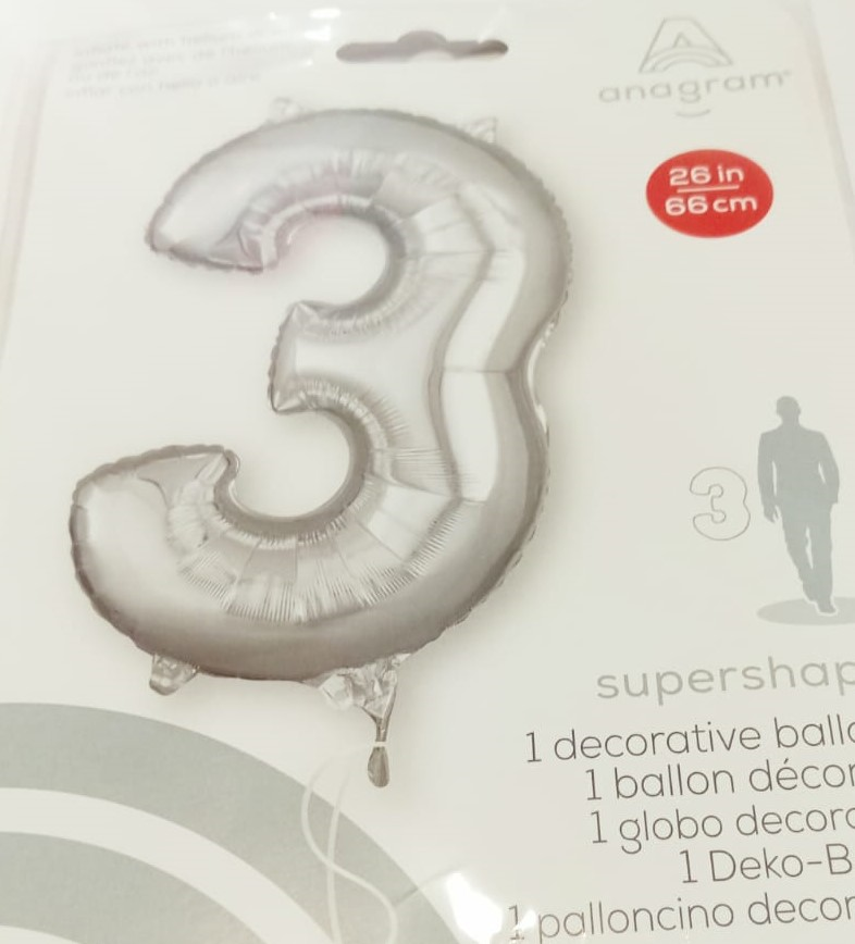 GLOBO FORMA Nº3 PLATA 26 PULG