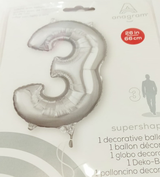 GLOBO FORMA Nº3 PLATA 26 PULG